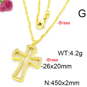 Fashion Brass Necklace  F6N403451baka-L002