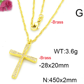 Fashion Brass Necklace  F6N403453baka-L002