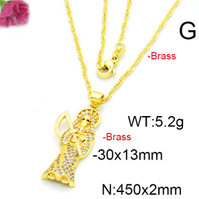 Fashion Brass Necklace  F6N403455aakl-L002