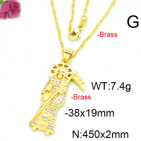 Fashion Brass Necklace  F6N403456ablb-L002