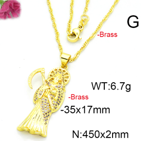 Fashion Brass Necklace  F6N403457ablb-L002