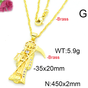 Fashion Brass Necklace  F6N403458aajl-L002