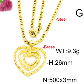 Fashion Brass Necklace  F6N403462vbmb-L002
