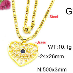 Fashion Brass Necklace  F6N403463ablb-L002