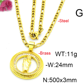 Fashion Brass Necklace  F6N403465baka-L002