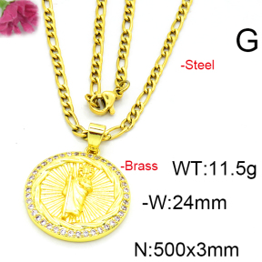 Fashion Brass Necklace  F6N403466baka-L002