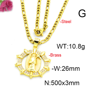 Fashion Brass Necklace  F6N403467aakl-L002