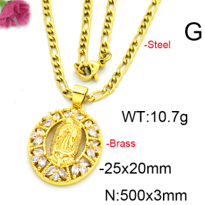 Fashion Brass Necklace  F6N403469ablb-L002