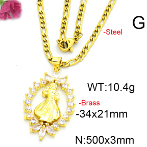 Fashion Brass Necklace  F6N403470aakl-L002