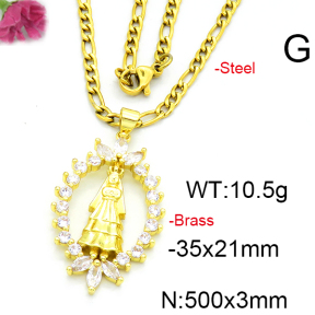 Fashion Brass Necklace  F6N403472aakl-L002