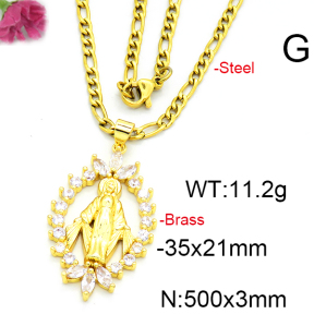 Fashion Brass Necklace  F6N403473aakl-L002