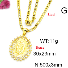 Fashion Brass Necklace  F6N403474ablb-L002