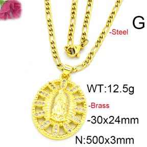 Fashion Brass Necklace  F6N403475aakl-L002