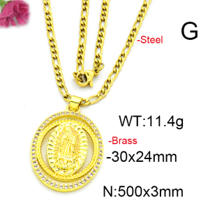 Fashion Brass Necklace  F6N403476aakl-L002
