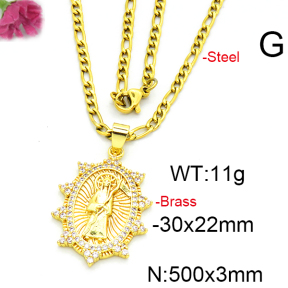Fashion Brass Necklace  F6N403477ablb-L002