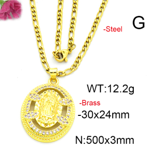 Fashion Brass Necklace  F6N403478aakl-L002