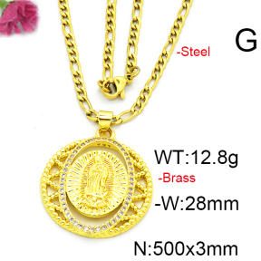 Fashion Brass Necklace  F6N403479aakl-L002