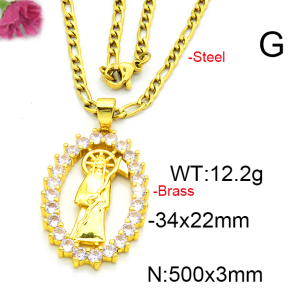 Fashion Brass Necklace  F6N403480aakl-L002