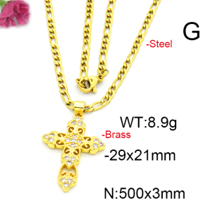 Fashion Brass Necklace  F6N403481baka-L002