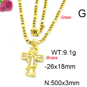 Fashion Brass Necklace  F6N403483baka-L002