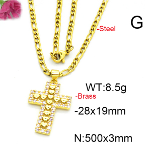 Fashion Brass Necklace  F6N403484aakl-L002