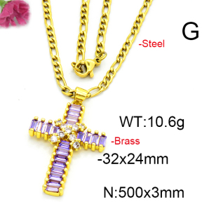 Fashion Brass Necklace  F6N403487bbml-L002