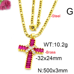 Fashion Brass Necklace  F6N403488bbml-L002