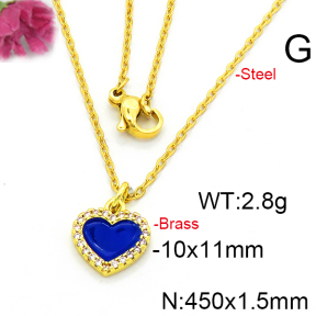 Fashion Brass Necklace  F6N403493aaij-L002