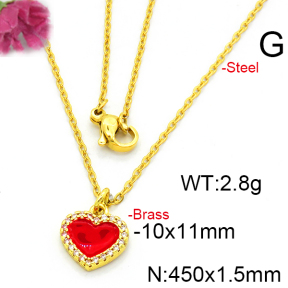 Fashion Brass Necklace  F6N403494aaij-L002