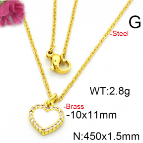 Fashion Brass Necklace  F6N403495aaij-L002