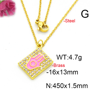 Fashion Brass Necklace  F6N403499aajl-L002