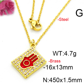 Fashion Brass Necklace  F6N403500aajl-L002