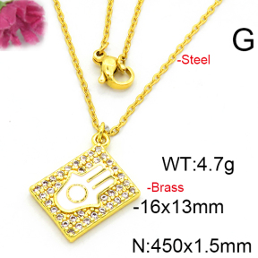 Fashion Brass Necklace  F6N403501aajl-L002