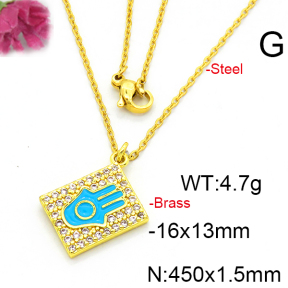 Fashion Brass Necklace  F6N403503aajl-L002