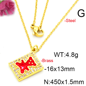 Fashion Brass Necklace  F6N403505aajl-L002