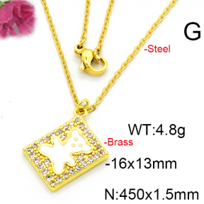 Fashion Brass Necklace  F6N403509aajl-L002