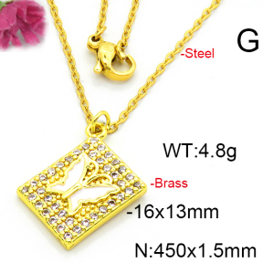 Fashion Brass Necklace  F6N403511aajl-L002