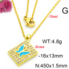 Fashion Brass Necklace  F6N403515aajl-L002