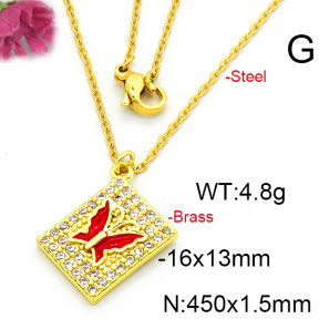 Fashion Brass Necklace  F6N403516aajl-L002