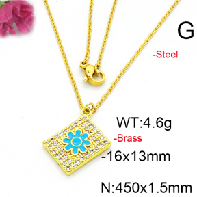 Fashion Brass Necklace  F6N403526aajl-L002