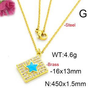 Fashion Brass Necklace  F6N403530aajl-L002