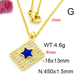 Fashion Brass Necklace  F6N403531aajl-L002