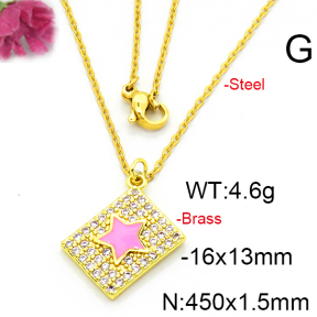 Fashion Brass Necklace  F6N403532aajl-L002