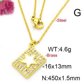 Fashion Brass Necklace  F6N403533aajl-L002