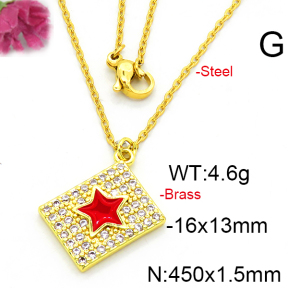 Fashion Brass Necklace  F6N403534aajl-L002