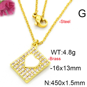 Fashion Brass Necklace  F6N403535aajl-L002