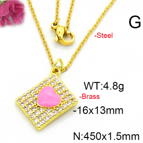 Fashion Brass Necklace  F6N403536aajl-L002