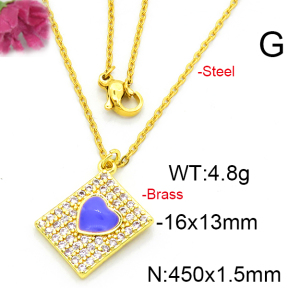 Fashion Brass Necklace  F6N403538aajl-L002