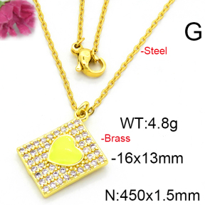 Fashion Brass Necklace  F6N403539aajl-L002