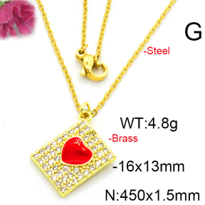 Fashion Brass Necklace  F6N403543aajl-L002